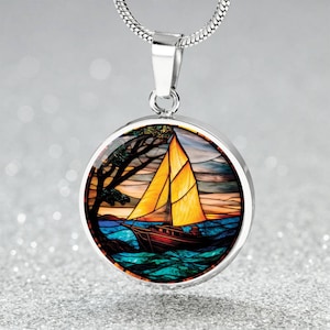 Colar com pingente de veleiro, pulseira ou chaveiro - Joias de prata ou ouro - Presente personalizado para amantes do oceano para ela ou ele