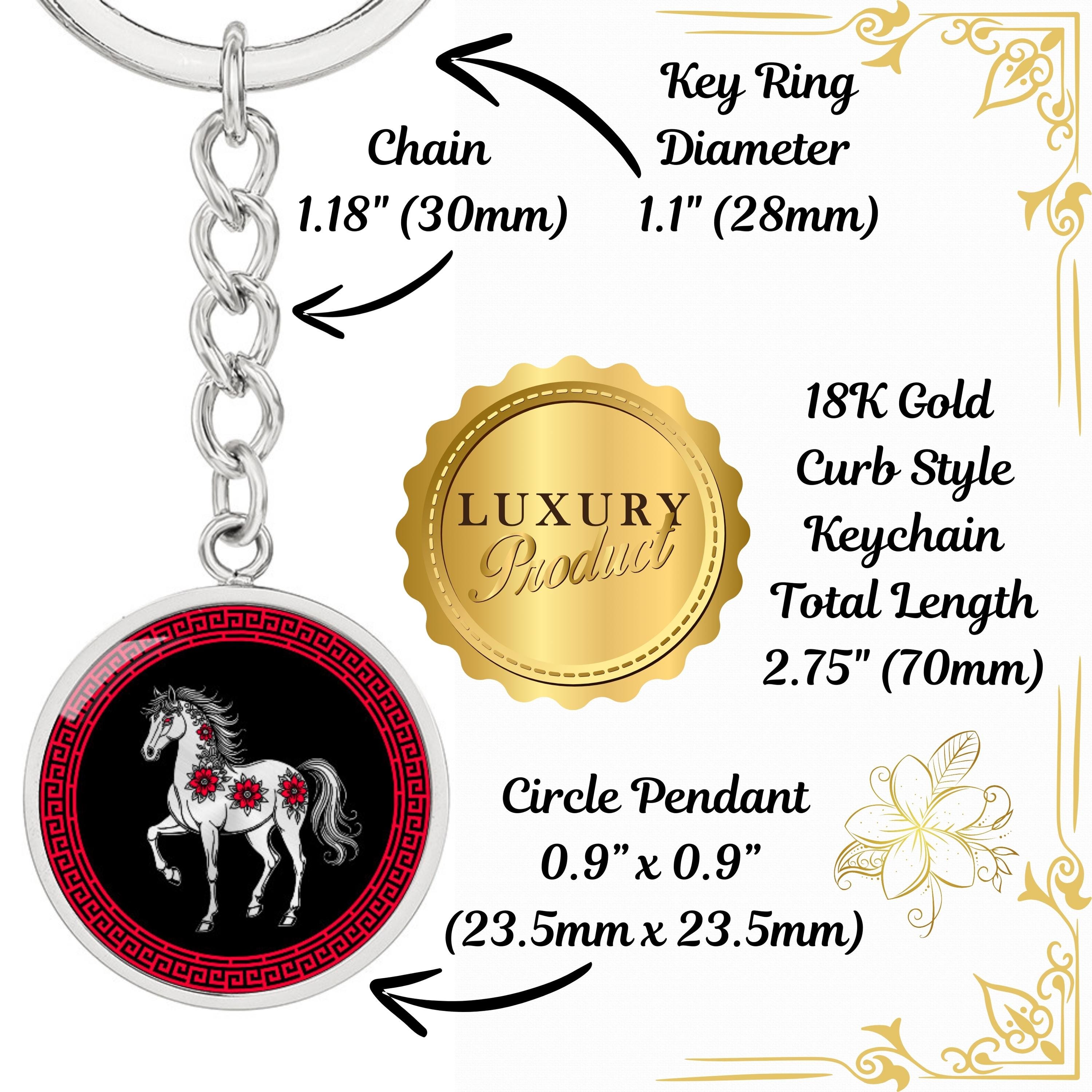 Jaar van het paard ketting, armband of sleutelhanger