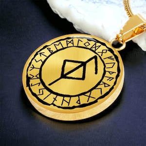 Viking Runes Pendant Necklace, Bracelet or Keychain - Personalized Runestone Jewelry - Gold or Silver Norse Celtic Charm Gift For Her & Him