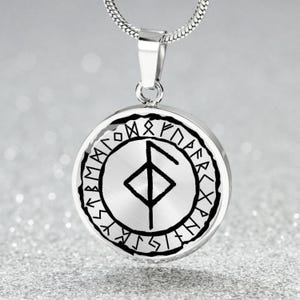 Health Necklace, Bracelet or Keychain - Personalized Viking Runestone Pendant Jewelry - Gold or Silver Norse Celtic Charm Gift For Her & Him