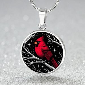 Cardinal Pendant Necklace - Red Cardinal Bird Jewelry - Redbird Necklace - Spirit Animal Charm - Personalized Bird Lover Gift For Her or Him