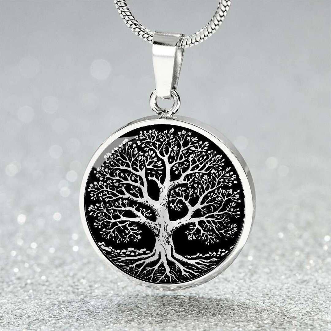 Engraved Oak Tree Necklace Plant Lover Gift for Her Gold Etsy