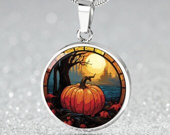 Pompoenhangerketting, armband of sleutelhanger - gepersonaliseerde herfstsieraden - zilver of goud oranje pompoen bedel cadeau voor haar of hem