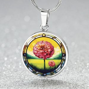 Pink Marigold Pendant Necklace, Bracelet or Keychain - Personalized October Birth Flower Jewelry - Gold Floral Charm Birthday Gift For Her
