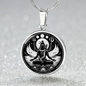 Lord Shiva Necklace, Personalized Trinity Protection Charm Pendant, Gold Destroyer Hinduism Jewelry, Hindu god idol Gift For Her or Him