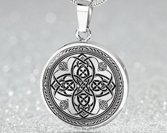 Collier envoûtant noeud de sorcière, fusion celtique viking avec une touche gothique, pendentif en or 18 carats, cadeau païen parfait et breloque wicca pour elle