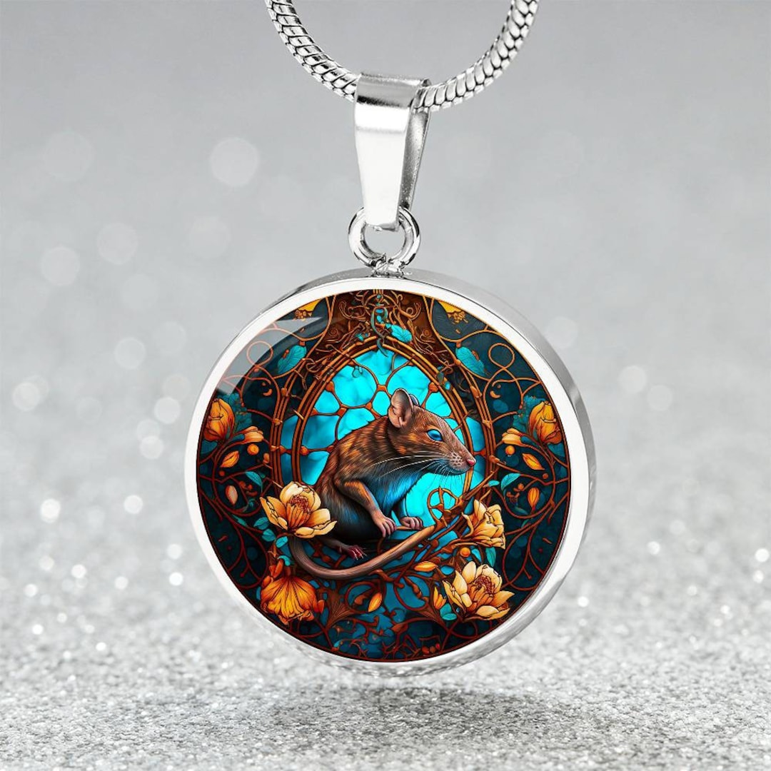 Rat Pendant Necklace, Bangle Bracelet or Keychain - Silver or Gold ...