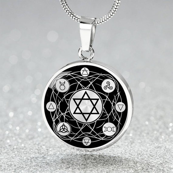 Hexagram Pendant Necklace, Bangle Bracelet or Keychain