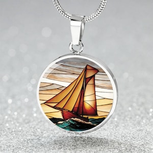 Sailboat Necklace - Gold Sailboat Charm Necklace - Ship Nautical Pendant - Silver Ocean Lover Gift For Her or Him - Sail Boat Necklace
