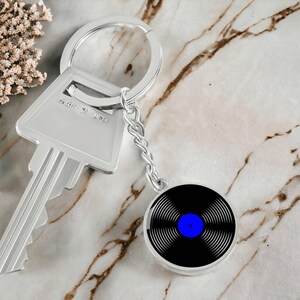 Vinyl Record Keychain, Necklace or Bangle Bracelet -  Personalized Musician Jewelry, Silver or Gold Pendant Music Theme Gifts For Her or Him
