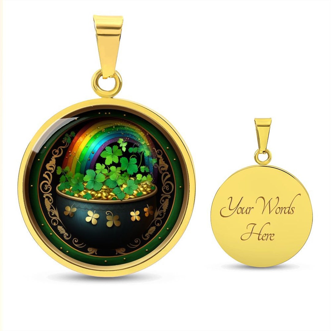 St Patrick's Day Pot of Gold Necklace V1 Etsy