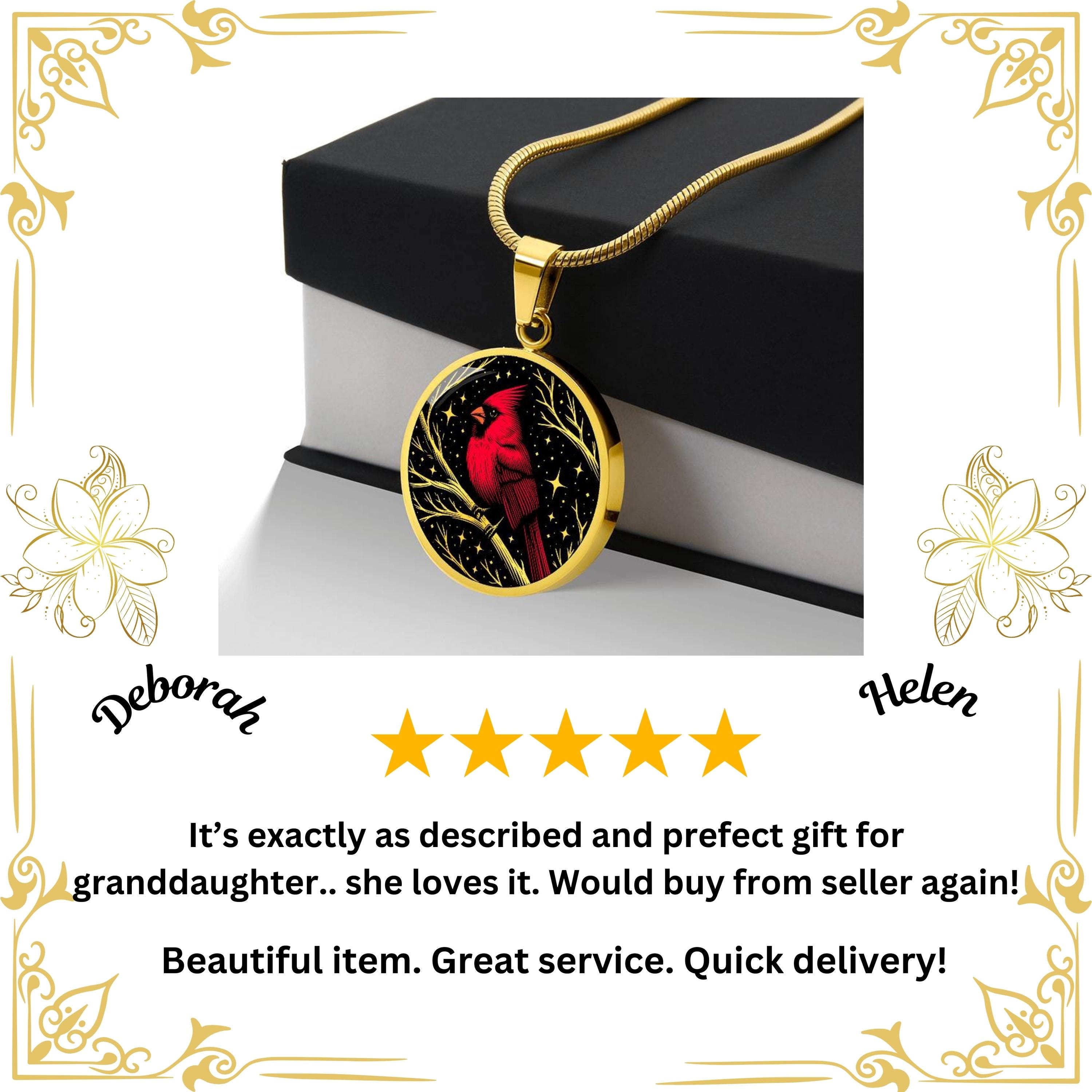 Waysles Collana Uccello Cardinale In Argento 925 Smaltato Rosso – Ciondolo Con Ramo E Zirconi - 6