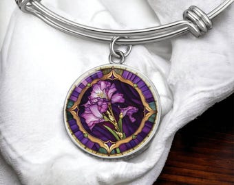 Aster Bracelet, Necklace or Keychain - September Birth Month Flower Jewelry - Gold or Silver Floral Charm Birthday Gift For Her