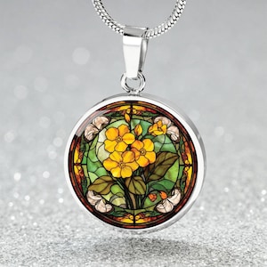 Collier avec pendentif primevère, bracelet jonc ou porte-clés - Bijoux fleur de naissance de février - Cadeau d'anniversaire à breloque florale en argent ou en or pour elle
