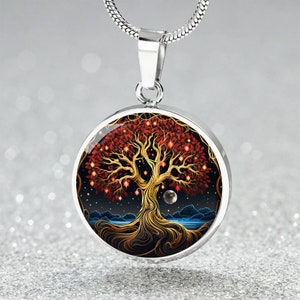 Tree of Life Pendant Necklace, Bracelet or Keychain - Personalized Yggdrasil Nature Jewelry - Silver or Gold Tree Charm Gift For Her or Him