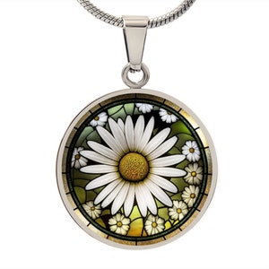 Daisy Necklaces For Women - Personalized Birthday Gift For Her - Floral April Birth Flower Pendant Necklace Gold & Silver