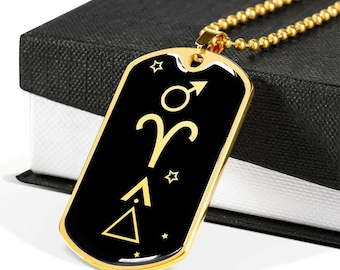Aries Necklace or Keychain – Personalized Celestial Jewelry Gift for Him or Her - Zodiac Star Sign Pendant – Cardinal Fire Mars Charm