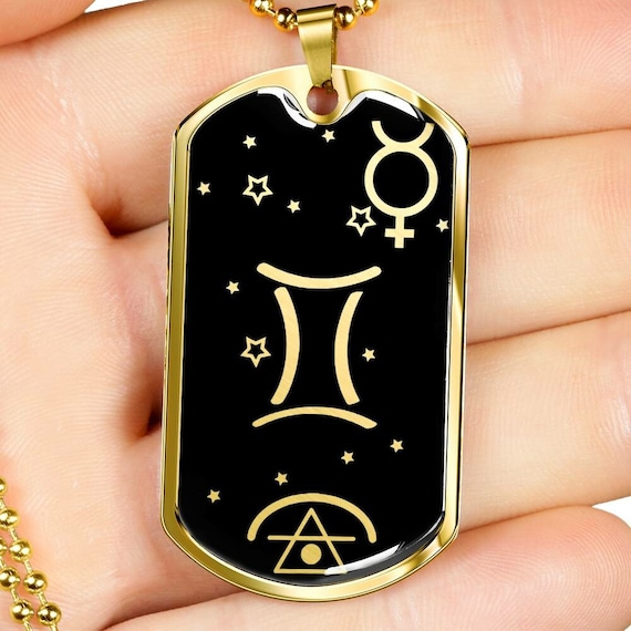 アクセサリー inimeg gemini World's Only 24k Gold Inscribed Gemini Necklace | Unique Zodiac