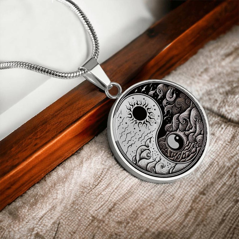 Sun and Moon Necklace, Yin Yang Pendant Necklace, Personalized ...