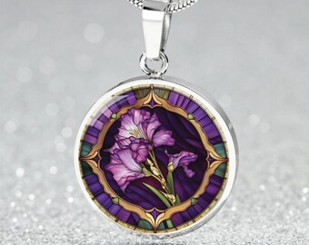 Aster Pendant Necklace, Bracelet or Keychain - September Birth Month Flower Jewelry - Gold or Silver Floral Charm Birthday Gift For Her