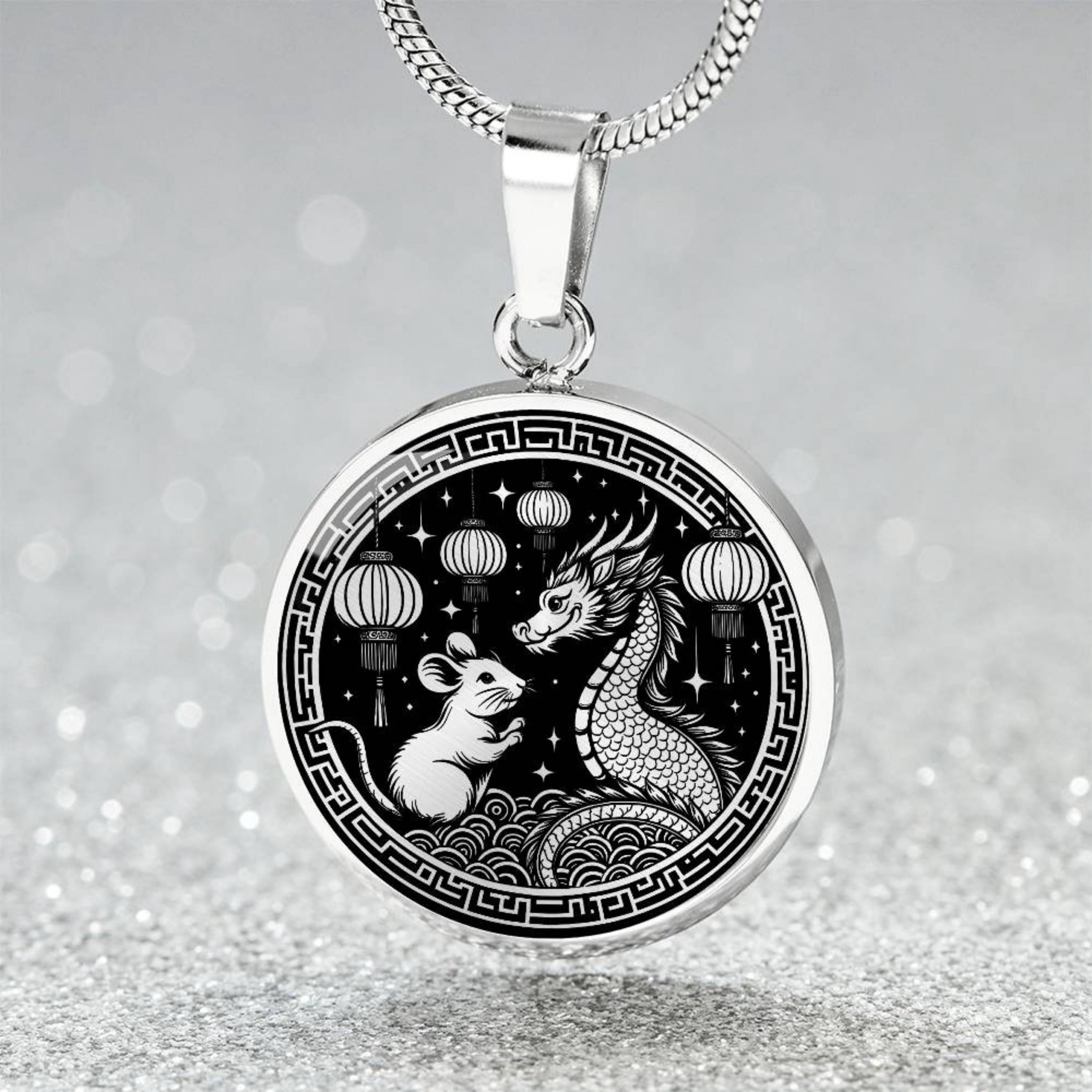 Collier Argent Sterling 925 Pendentif Rat Du Zodiaque Chinois - Neuf étiqueté - Cadeau Saint-Valentin