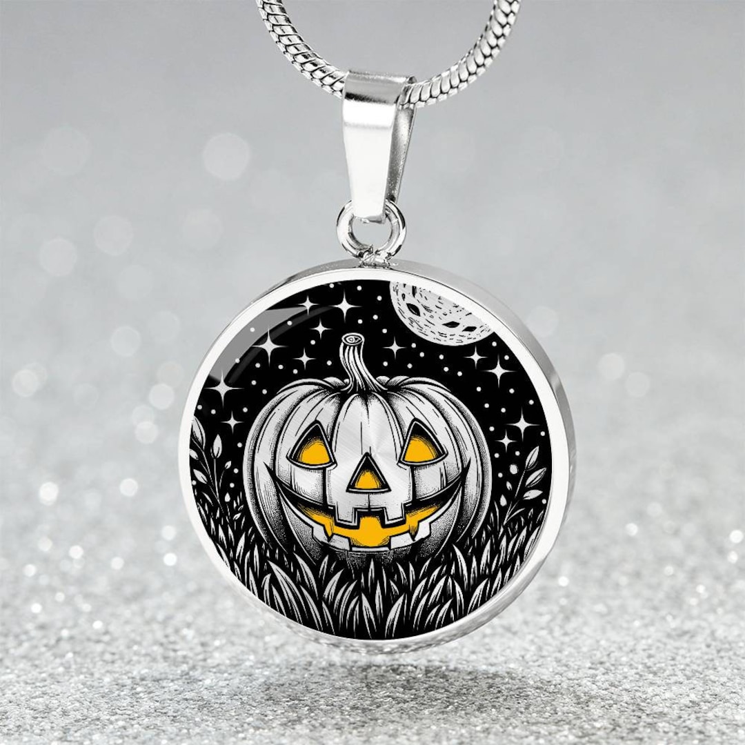 Jack O Lantern Necklace, Personalized Halloween Jewelry, 18K Gold Pumpkin  Charm Pendant, Jackolantern Gift for Her or Him - Etsy