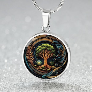 Tree of Life Pendant Necklace, Bracelet or Keychain - Personalized Celestial Nature Jewelry - Silver or Gold Tree Charm Gift For Her or Him
