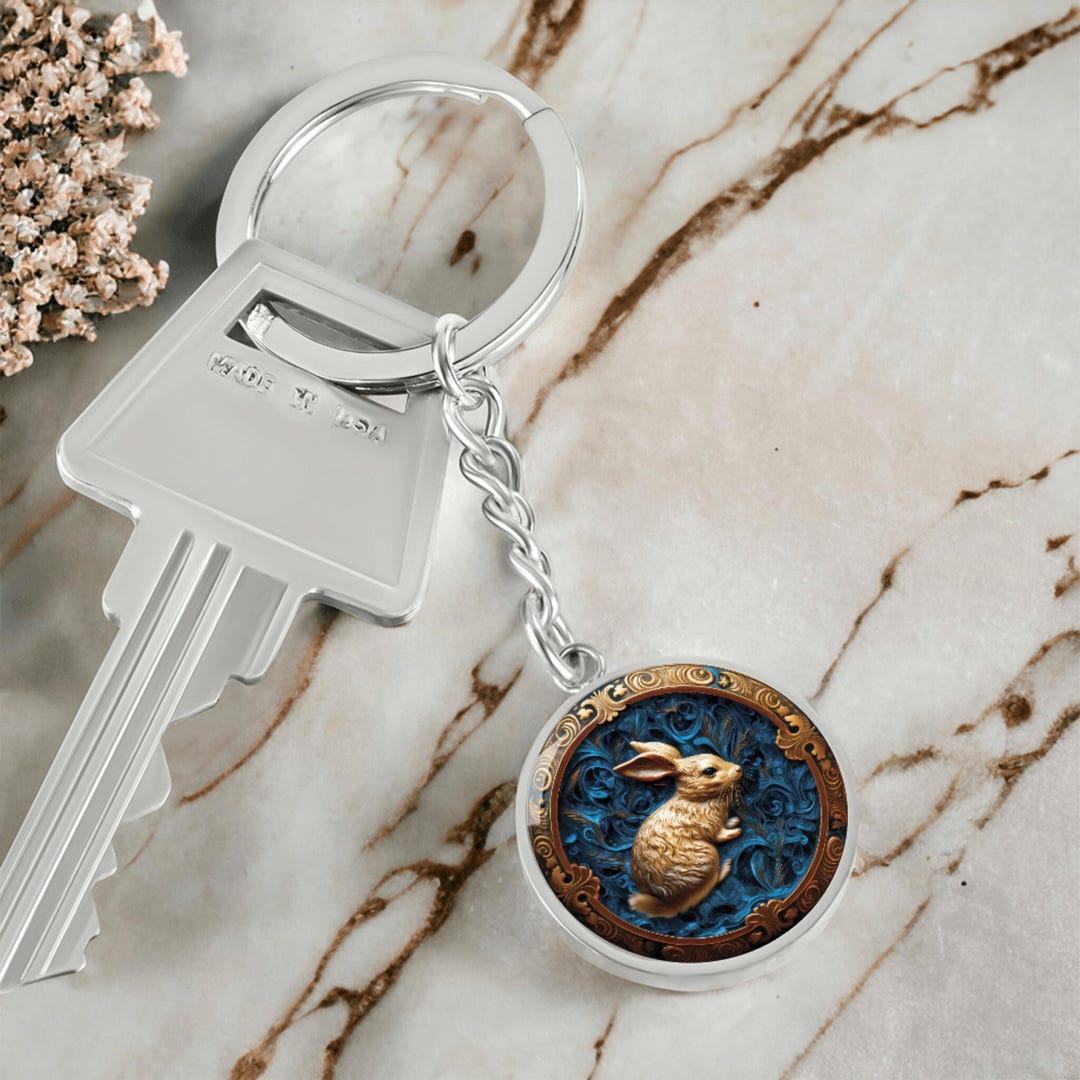 Rabbit Keychain, Necklace or Bangle Bracelet - Lunar Chinese Zodiac ...
