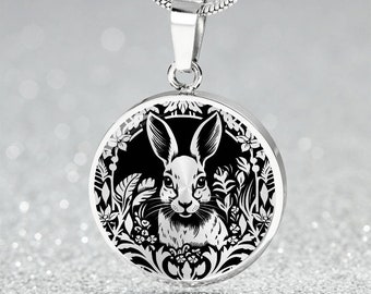 Collana, braccialetto o portachiavi a forma di coniglietto pasquale - Regalo di gioielli personalizzati con animali per lei o per lui - Ciondolo a forma di coniglio in argento o oro