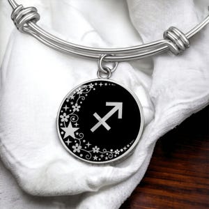 Sagittarius Zodiac Bracelet, Necklace or Keychain -  Gold Astrology Jewelry Gift For Her - Silver Celestial Pendant Charm Bangle For Women