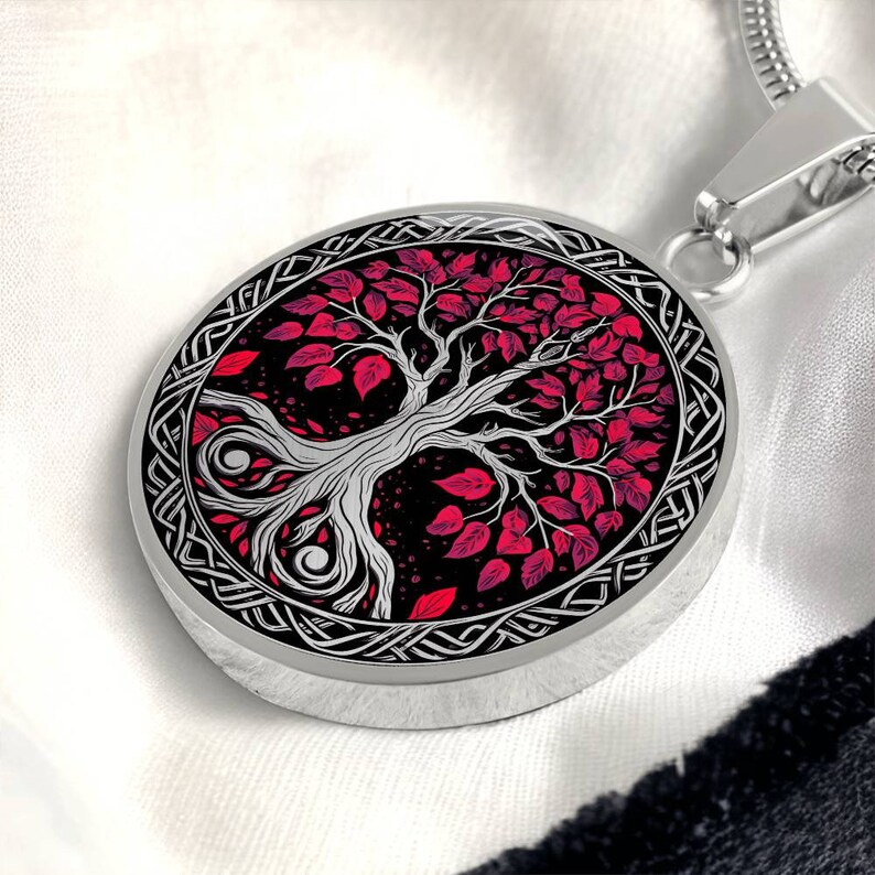 Red Tree of Life Necklace, Bracelet or Keychain - Personalized Symbolic ...