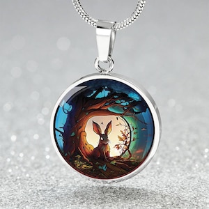 Wood Rabbit Necklace, Bracelet or Keychain - Personalized Chinese Zodiac Pendant Jewelry - Silver or Gold Animal Charm Gift For Her or Him