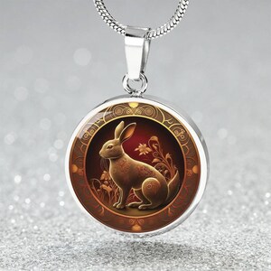 Rabbit Pendant Necklace, Bangle Bracelet or Keychain - Silver or Gold Chinese Zodiac Animal Jewelry - Lunar New Year Gift For Her or Him