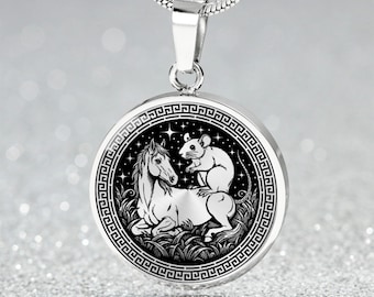 Collana, braccialetto o portachiavi dell'anno del cavallo, ciondolo personalizzato con animale dello zodiaco cinese, gioielli per coppie in oro per il capodanno lunare 2026