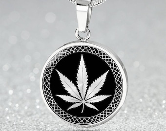 Marijuana leaf Pendant Necklace, Bracelet or Keychain - Personalized Pot Leaf Jewelry - Silver or Gold Mary Jane Stoner Gift For Her or Him