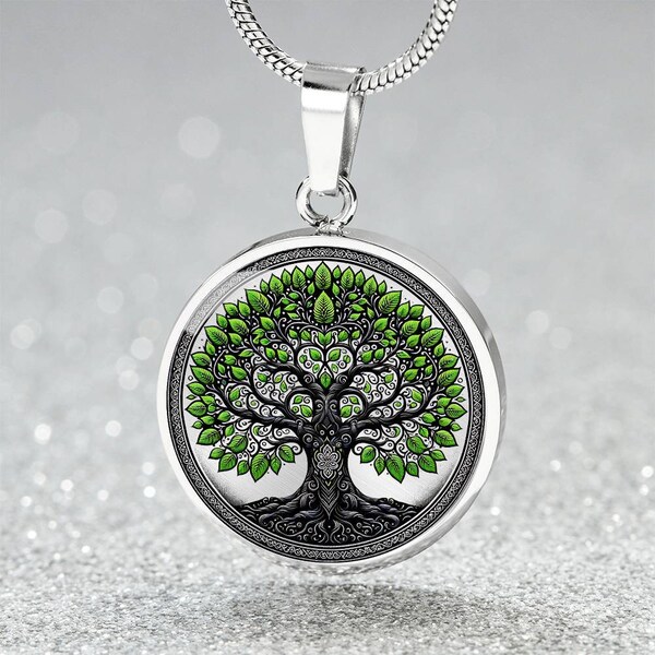 Le collier arbre de vie Yggdrasil est le cadeau parfait pour la croissance et la connexion de la famille. Pendentif arbre de vie plaqué or personnalisé gravé.