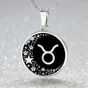 Taurus Zodiac Pendant Necklace, Bangle Bracelet or Keychain -  Gold Astrology Jewelry Gift For Her - Silver Celestial Charm For Women