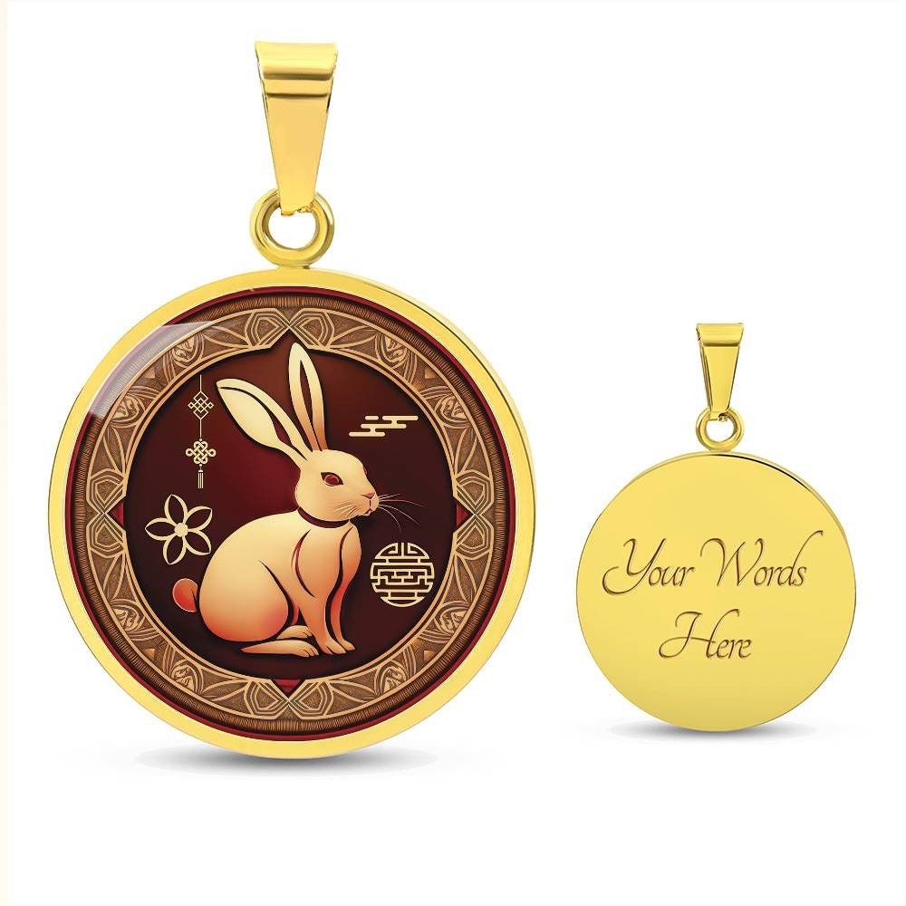 Year of the Rabbit Necklace, Personalized Chinese Zodiac