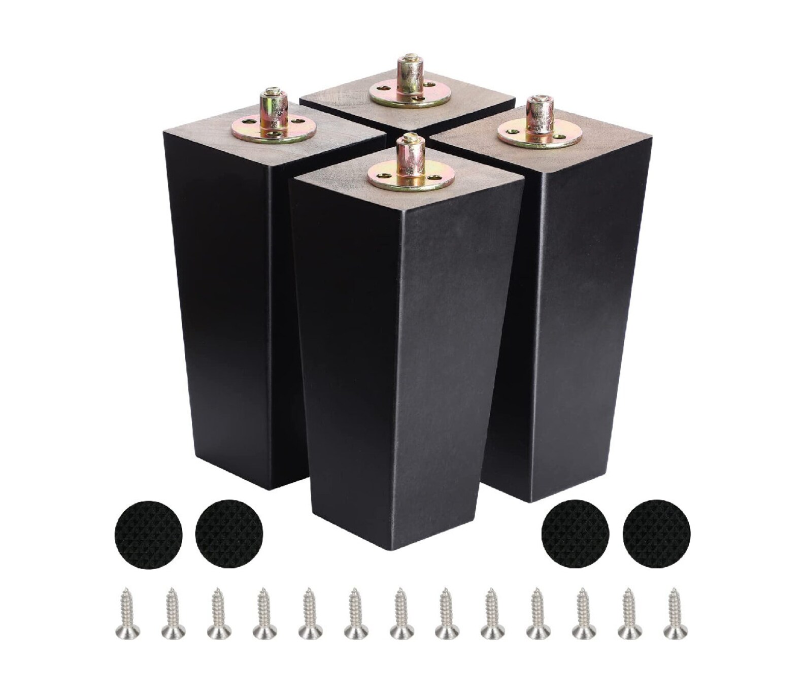 Wooden Solid Wood Square Furniture Legs Set of 4 Midcentury Etsy