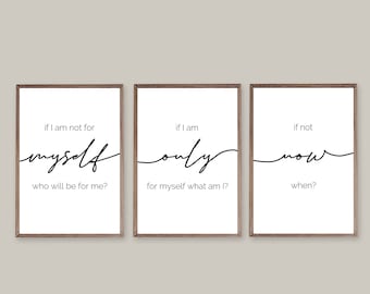 Inspirational Wall Art Printable Poster Decor / Inspirational quotes / Office wall art / Office decor / Word Art / Hillel / If not now when