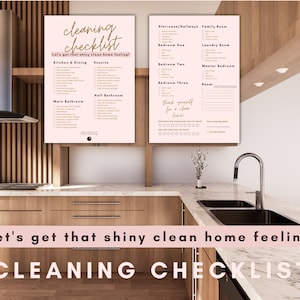 Get that *Shiny Clean Home* feeling! Cleaning Checklist Cleaning Schedule Cleaning Planner Printable Digital