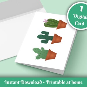 Cactus Carte Digitale - Téléchargement PDF à Imprimer à la Maison