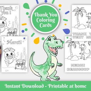 自宅で印刷できる「ありがとう」のメッセージ付き子供向け塗り絵カード