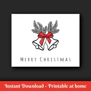 Carte de Noël Minimaliste et Moderne | CARTE DIGITALE à TÉLÉCHARGER | Joyeux Noël | Cloches de Noël