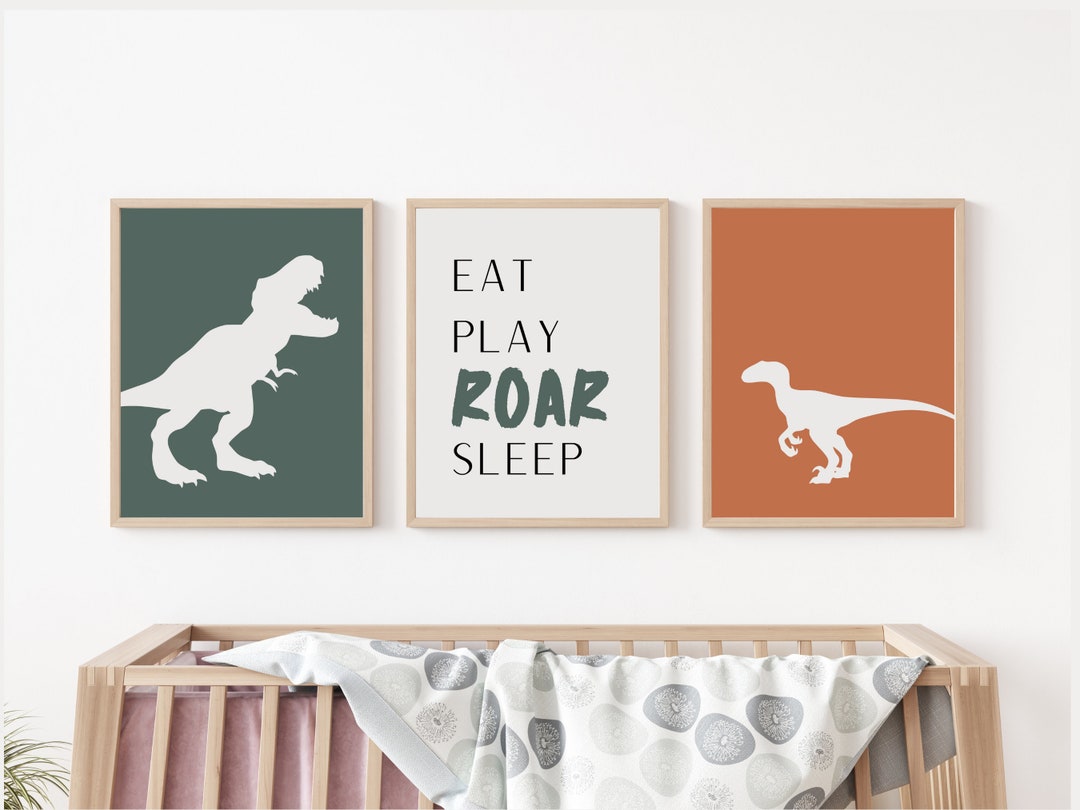 Dinosaur Prints, Toddler Wall Art, Kids Room Wall Decor, Set of 7 ...