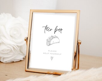Minimalist Taco Wedding Signs- Taco Bar - Wedding Art - Modern Wedding Decor - Digital Download PDF