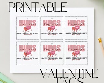 Printable Happy Valentines Day Gift Tag, Valentines Day Tag, Pouch Treat tag, Classroom Teacher Kids School Preschool Valentine