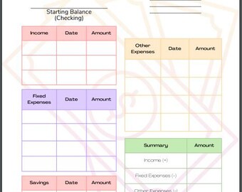 Easy to Use, Print From Home Monthly Budget Planner