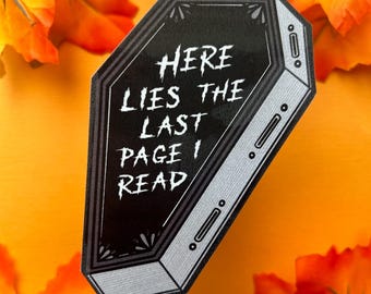 Coffin Halloween Bookmark: Spooky Fall Reading, Book Club Gift