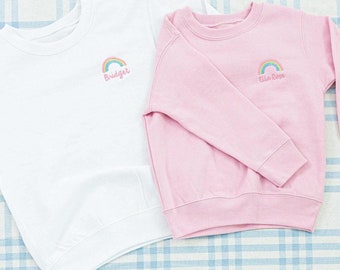 Crewneck Sweatshirt with Motif // Kids Sweatshirt, Embroidered Sweatshirt for Kids, Custom Toddler Sweatshirt, Personalized Name, Youth